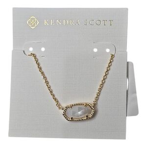 Kendra Scott Elise Gold Necklace with Lab Created Opal Pendant And Filigree
